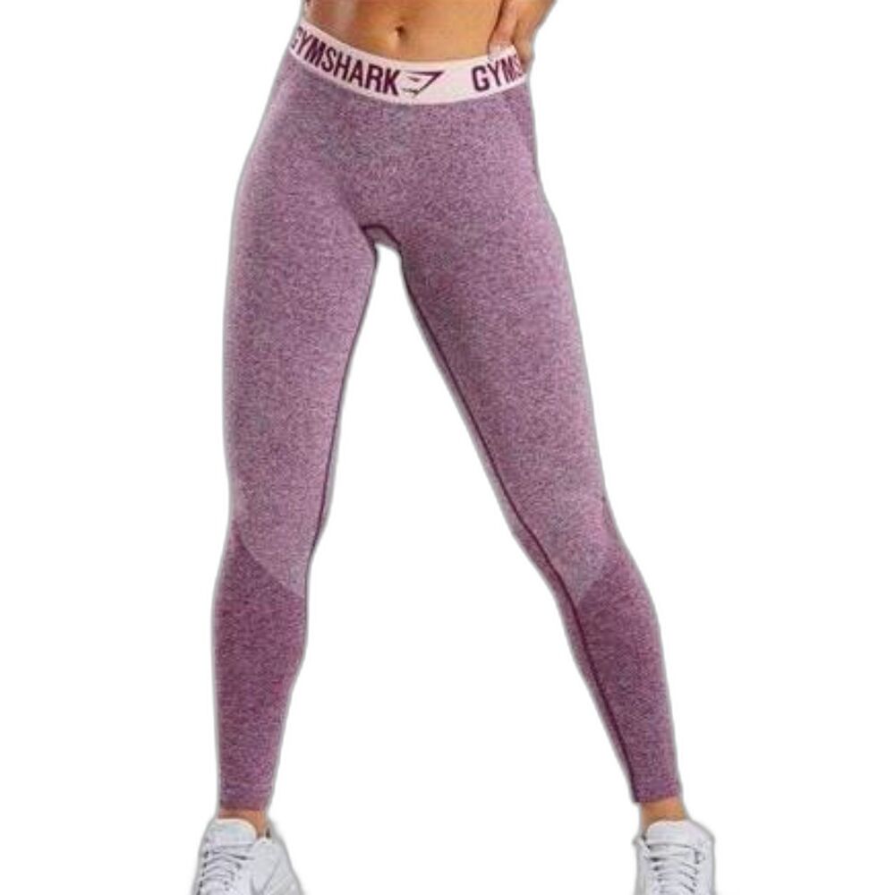 Gymshark Dry Moisture Wicking Spellout Waistband Leggings Purple Space Dye S